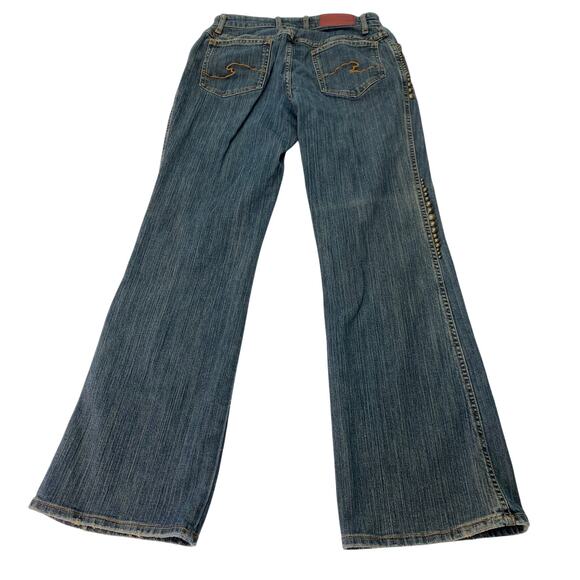 Barbara Lesser Fibers Bootcut Womens Sz 8 Gold Studded Light Wash Denim Jeans - Picture 2 of 10